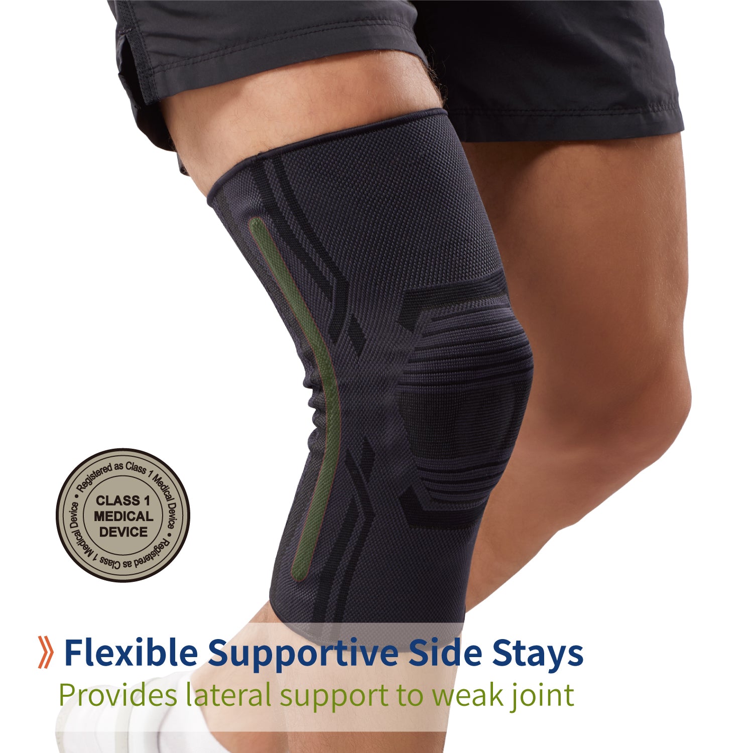Stabilized Elastic Knee Support with Patellar Pad