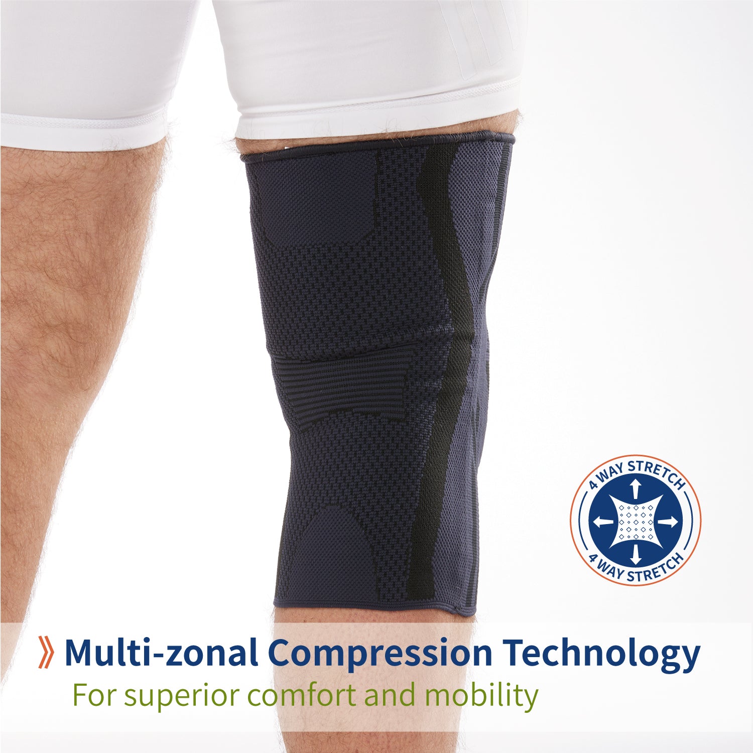 Stabilized Elastic Knee Support with Patellar Pad