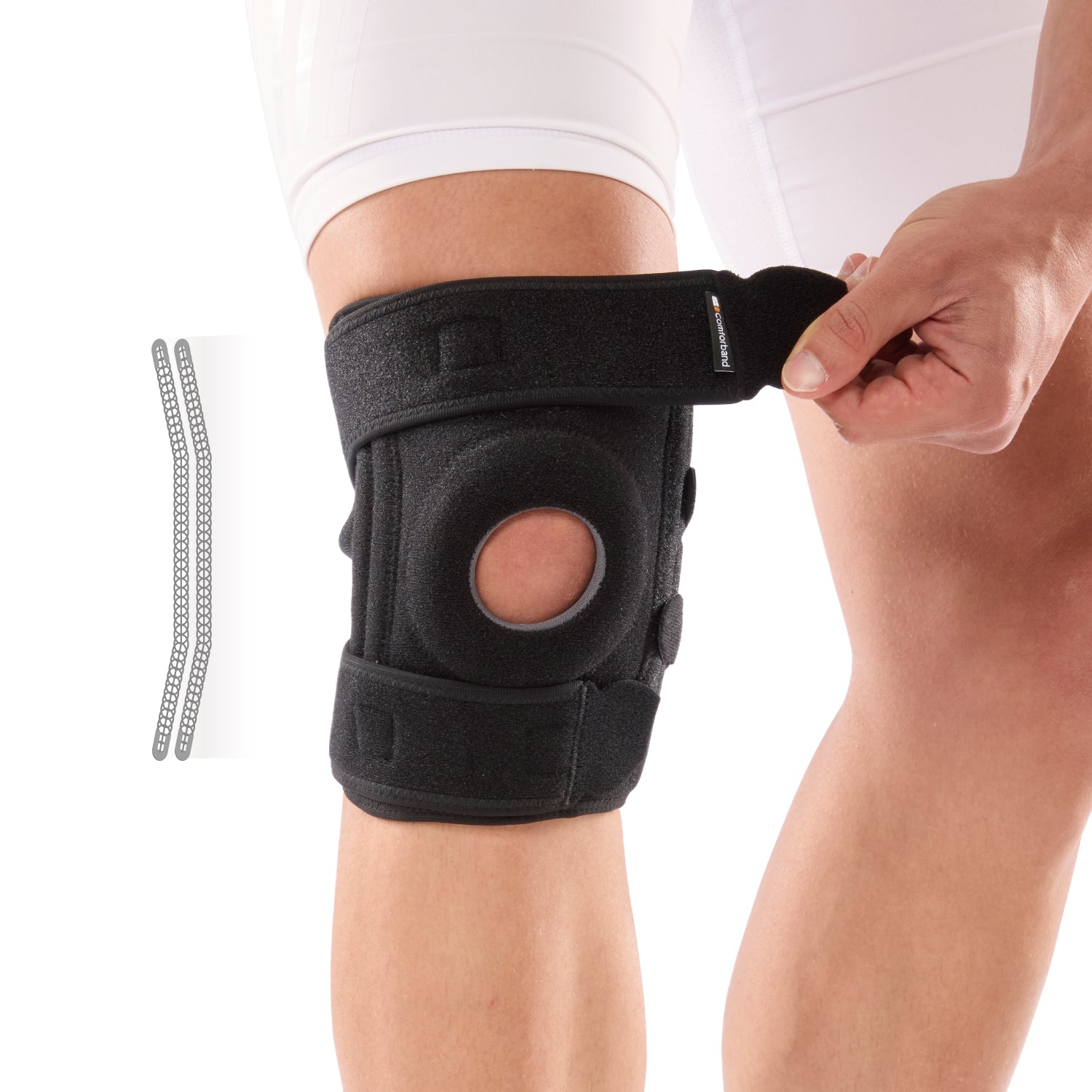 Adjustable Knee Brace with Side Stabilizers