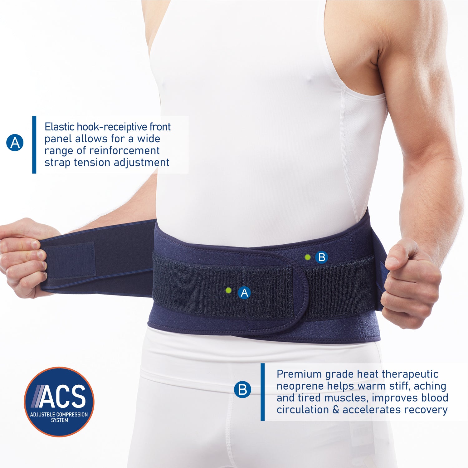 Adjustable Back Brace with Power Straps